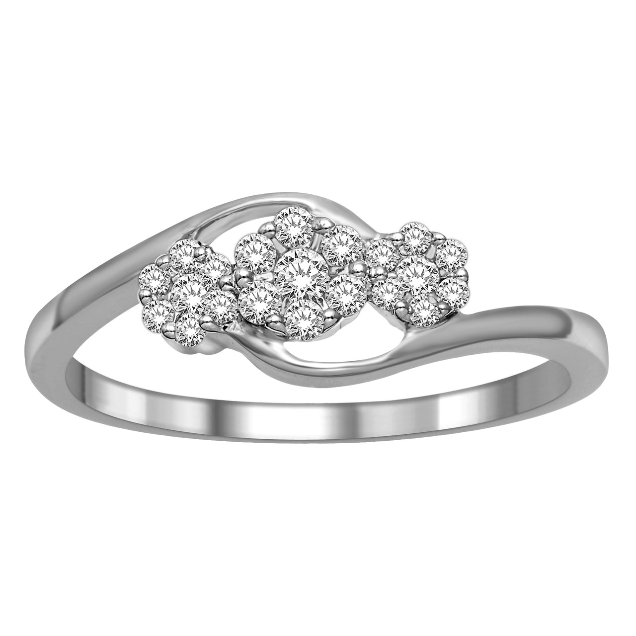 10K White Gold 1/5 Ct.Tw.Diamond Fashion Ring