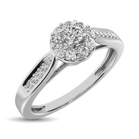 Thumbnail for 10K White Gold 1/4 Ctw Diamond Promise Ring