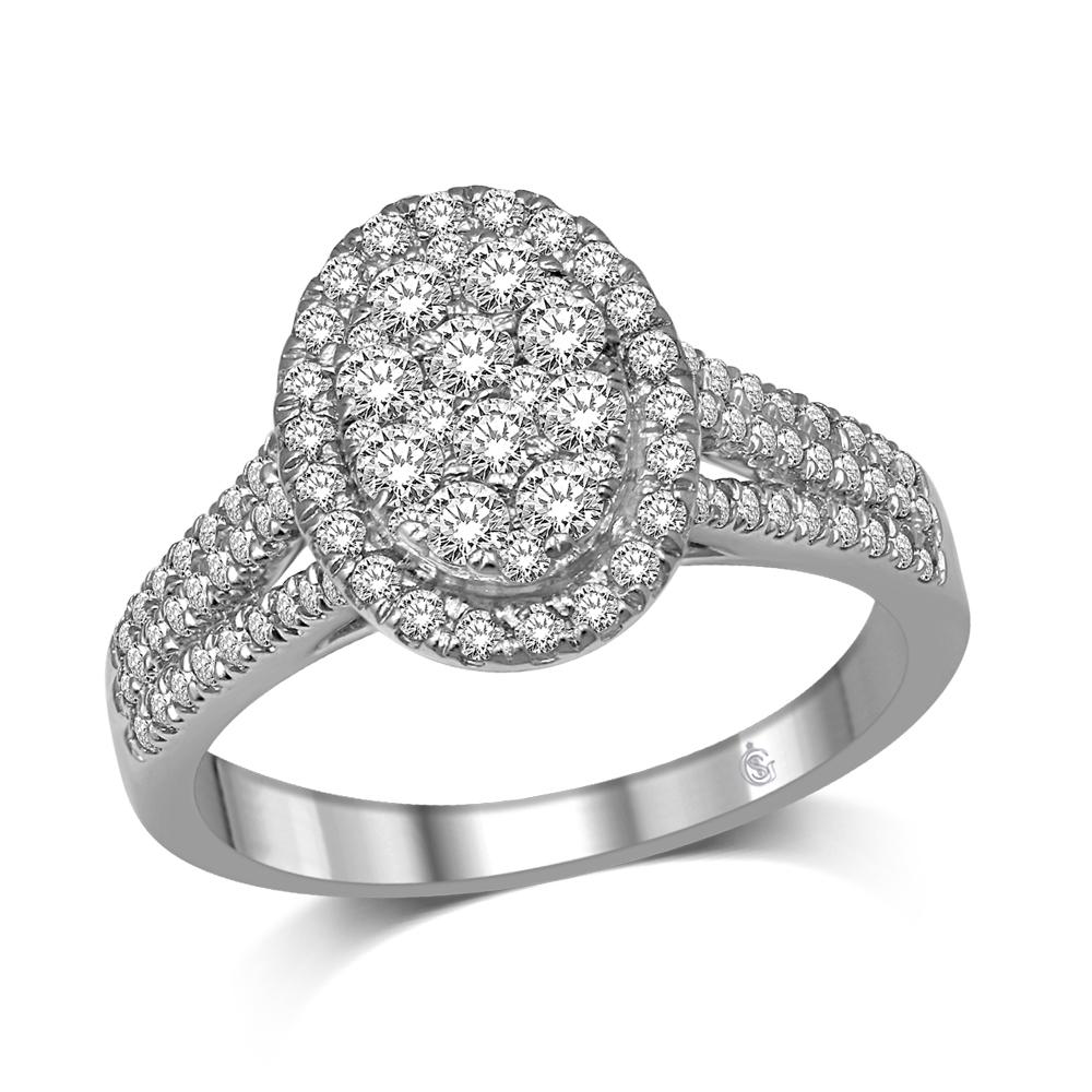 14K White Gold 9/10 Ct.Tw.Diamond Fashion Ring