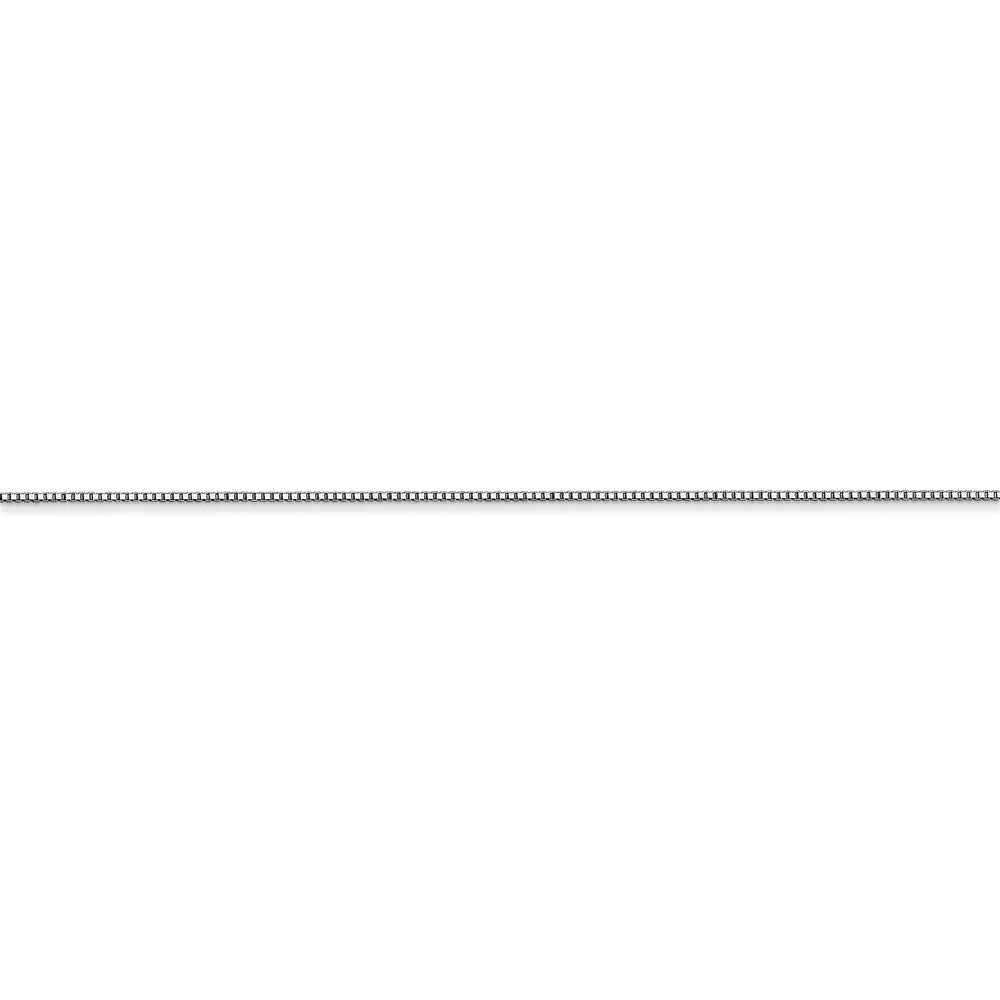 14k White Gold Carded .5mm Box Chain