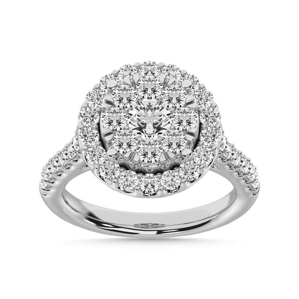 14K White Gold 1 Ctw Diamond Fashion Ring