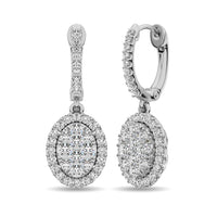 Thumbnail for 14K White Gold  1 1/2 Ctw Diamond Drop Earrings