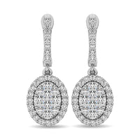 Thumbnail for 14K White Gold 2 Ctw Diamond Drop Earrings