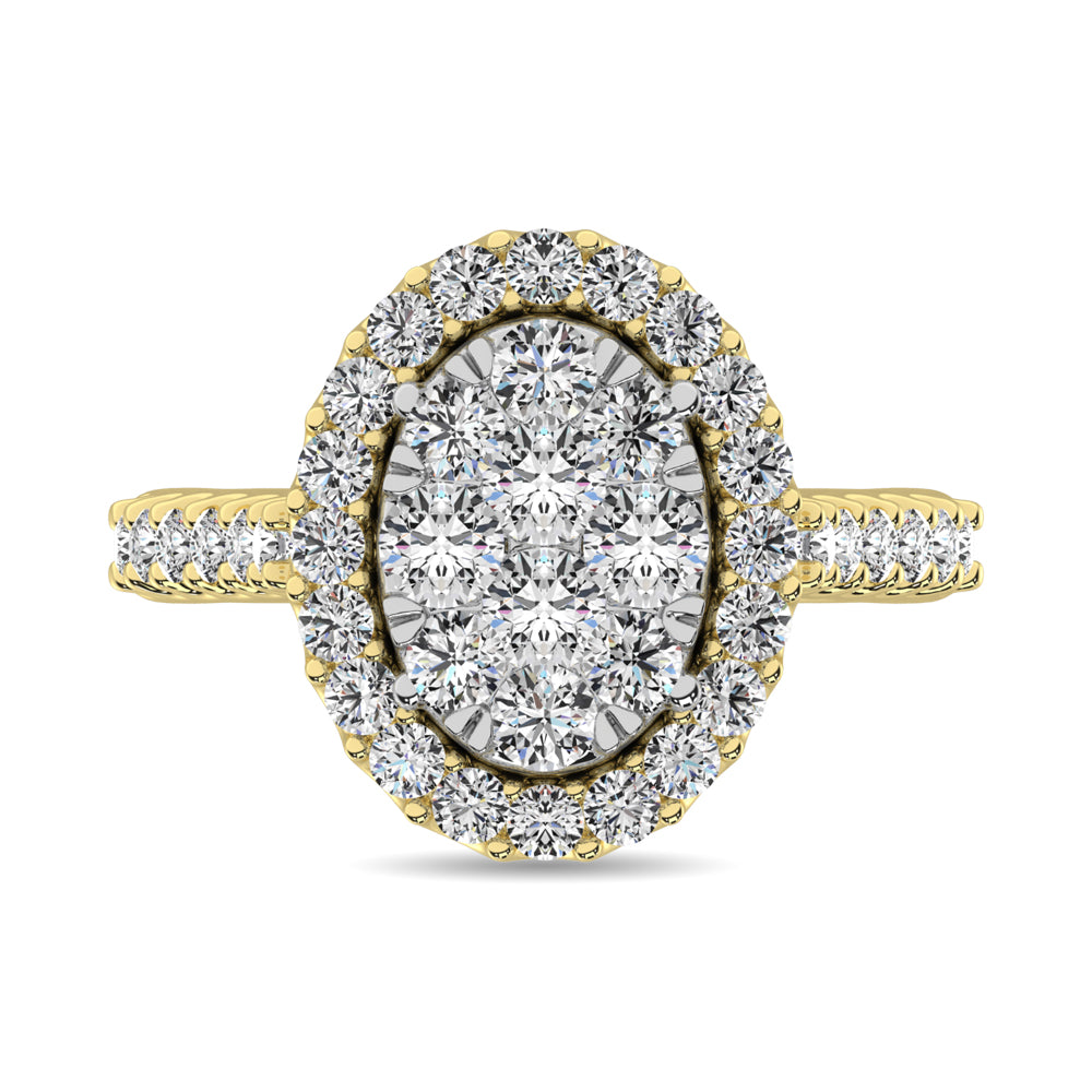 14K Yellow Gold 1 Ctw Diamond Fashion Ring