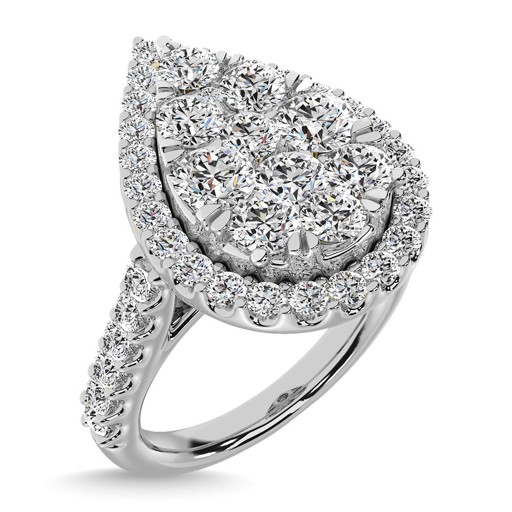 14K White Gold 1 Ctw Diamond Fashion Ring
