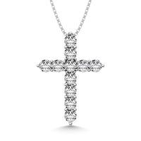 Thumbnail for 10K White Gold 1/10 Ct.Tw.Diamond Cross Pendant