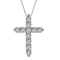 Thumbnail for 10K White Gold 1/10 Ct.Tw.Diamond Cross Pendant