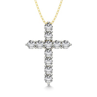 Thumbnail for 10K Yellow Gold 1/20 Ct.Tw.Diamond Cross Pendant