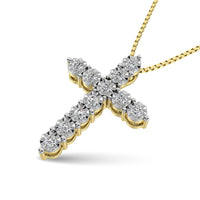 Thumbnail for 10K Yellow Gold 1/20 Ct.Tw.Diamond Cross Pendant