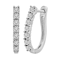 Thumbnail for 10K White Gold 1/10 Ct.Tw.Diamond Hoop Earrings