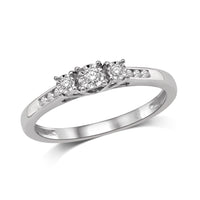 Thumbnail for 10K White Gold 1/6 Ct.Tw.Diamond Three Stone Ring