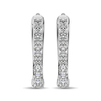 Thumbnail for 10K White Gold 1/3 Ctw Diamond Hoop Earrrings