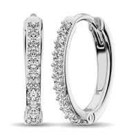 Thumbnail for 10K White Gold 1/3 Ctw Diamond Hoop Earrrings