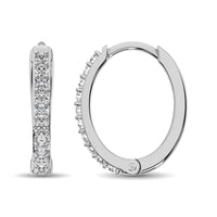 Thumbnail for 10K White Gold 1/3 Ctw Diamond Hoop Earrrings