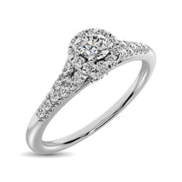Thumbnail for 10K White Gold 1/4 Ctw Diamond Engagement Ring