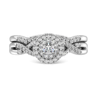 Thumbnail for Diamond 3/8.Ct.Tw. Double Halo Bridal Ring in 10K White Gold