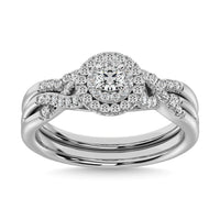 Thumbnail for Diamond 3/8.Ct.Tw. Double Halo Bridal Ring in 10K White Gold