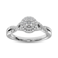 Thumbnail for 14K White Gold 1/3 Ctw Diamond Twisted Shank Engagement Ring
