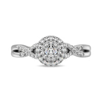 Thumbnail for 14K White Gold 1/3 Ctw Diamond Twisted Shank Engagement Ring