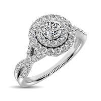 Thumbnail for 14K White Gold 1/2 Ctw Diamond Split Shank Engagement Ring