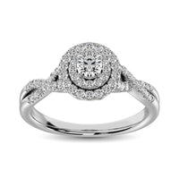 Thumbnail for 14K White Gold 1/2 Ctw Diamond Split Shank Engagement Ring
