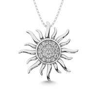 Thumbnail for 10K White Gold 1/10 Ct.Tw.Diamond Sun Pendant