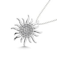 Thumbnail for 10K White Gold 1/10 Ct.Tw.Diamond Sun Pendant