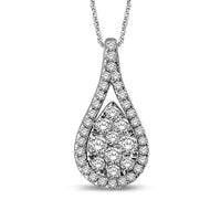 Thumbnail for 14K White Gold 3/4 Ctw Diamond Tear Drop Fashion Pendant