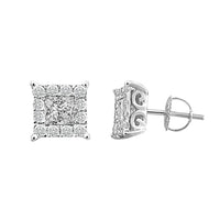 Thumbnail for LADIES EARRINGS 1 CT ROUND/PRINCESS DIAMOND 14K WHITE GOLD