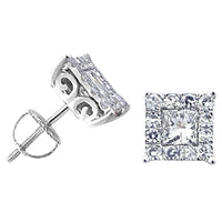 Thumbnail for LADIES EARRINGS 1/2 CT ROUND/PRINCESS DIAMOND 14K WHITE GOLD