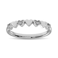 Thumbnail for 14K White Gold Diamond Accent Little Heart Stackable Band