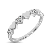 Thumbnail for 14K White Gold Diamond Accent Little Heart Stackable Band