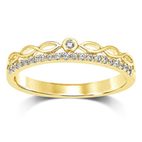 Thumbnail for 14K Yellow Gold 1/10 Ct.Tw.Diamond Stackable Band