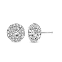 Thumbnail for 14K White Gold 3/4 Ctw Invisible Diamond Stud Earrings