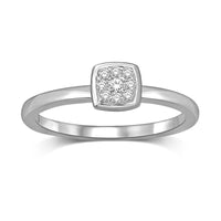 Thumbnail for 14K White Gold 1/10 Ctw Diamond Square Flower Ring