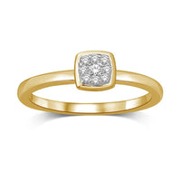 Thumbnail for 14K Yellow Gold 1/10 Ctw Diamond Square Flower Ring
