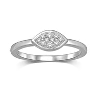 Thumbnail for 14K White Gold 1/10 Ctw Diamond Marquise Shape Flower Ring
