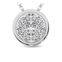 Thumbnail for 14K White Gold 1/6 Ctw Diamond Round Shape Flower Pendant