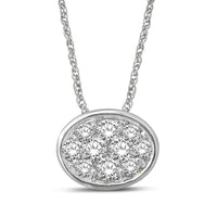 Thumbnail for 14K White Gold 1/6 Ctw Diamond Round Flower Pendant