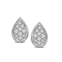 Thumbnail for 14K White Gold 1/5 Ctw Diamond Pear Shape Flower Earrings