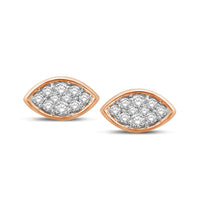 Thumbnail for 14K Rose Gold 1/5 Ctw Diamond  Marquise Shape Flower Earrings
