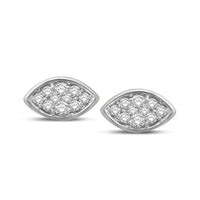 Thumbnail for 14K White Gold 1/5 Ctw Diamond  Marquise Shape Flower Earrings