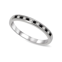 Thumbnail for 14K White Gold 1/6 Ctw Black & White Diamond Machine Band