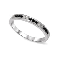 Thumbnail for 14K White Gold 1/6 Ctw Black & White Diamond Machine Band