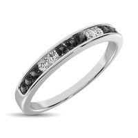Thumbnail for 14K White Gold 1/6 Ctw Black & White Diamond Machine Band