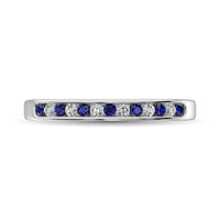Thumbnail for 14K White Gold 1/5 Ctw Blue Sapphire & Diamond Machine Band
