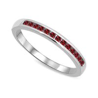 Thumbnail for 14K White Gold 1/5 Ctw Garnet Machine Band
