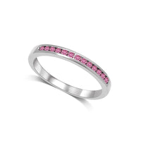 Thumbnail for 14K White Gold 1/5 Ctw Pink Sapphire Machine Band