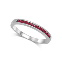 Thumbnail for 14K White Gold 1/5 Ctw Ruby Machine Band