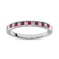 Thumbnail for 14K White Gold 1/5 Ctw Ruby & Diamond Machine Band